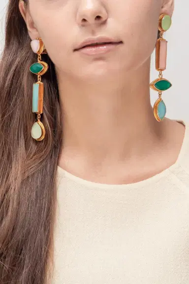 Sylvia Toledano Onyx Quartz Cascade Drop Earrings | Thumbnail 2 Sylvia Toledano Onyx Quartz Cascade Drop Earrings | Thumbnail 2