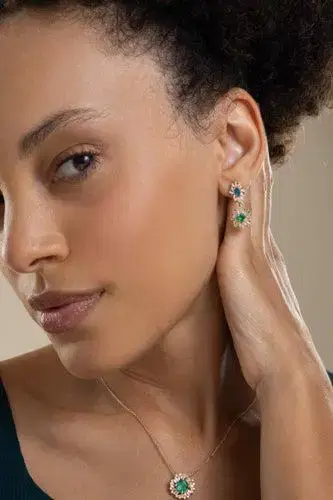 Suzanne Kalan Opal Emerald Mini Drop Earrings | Thumbnail 2 Suzanne Kalan Opal Emerald Mini Drop Earrings | Thumbnail 2