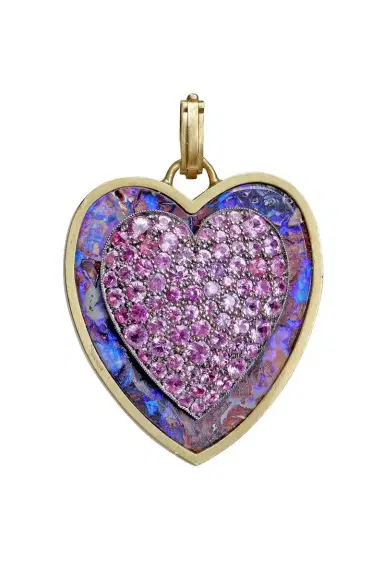 Sylva & Cie Opal Pink Sapphire Heart Pendant | Thumbnail 1 Sylva & Cie Opal Pink Sapphire Heart Pendant | Thumbnail 1