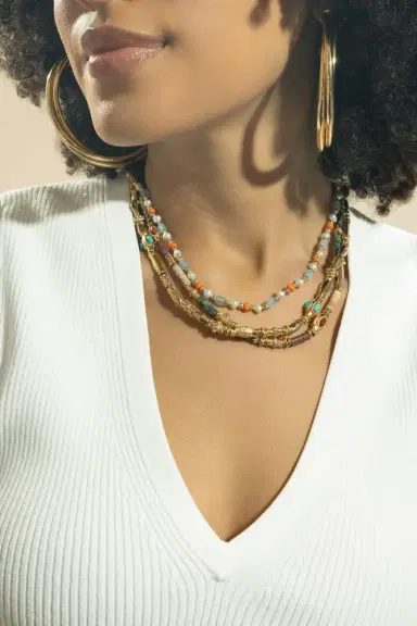 Gas Bijoux Orange Blue Pearl Beaded Alex Necklace | Thumbnail 4 Gas Bijoux Orange Blue Pearl Beaded Alex Necklace | Thumbnail 4