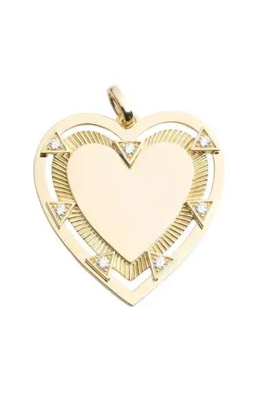 Foundrae Oversize Engraved Heart Pendant | Thumbnail 1 Foundrae Oversize Engraved Heart Pendant | Thumbnail 1