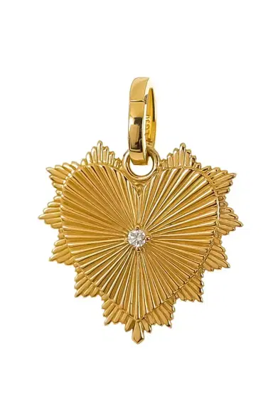 Foundrae Pave Diamond Heart Love Token Medium Medallion | Thumbnail 1 Foundrae Pave Diamond Heart Love Token Medium Medallion | Thumbnail 1