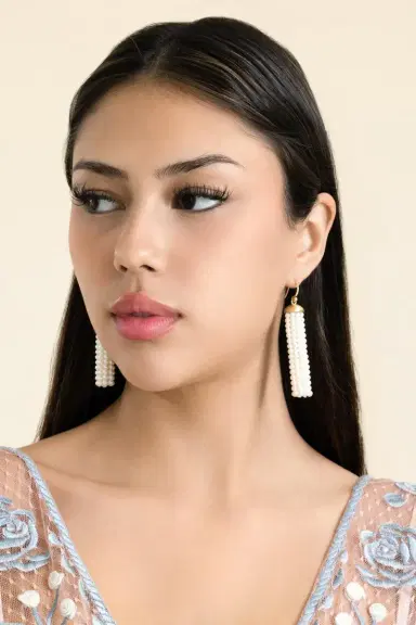 IRENE NEUWIRTH JEWELRY Pearl Diamond Medium Tassel Earrings | Thumbnail 3 IRENE NEUWIRTH JEWELRY Pearl Diamond Medium Tassel Earrings | Thumbnail 3