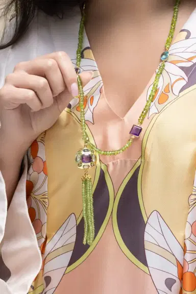 BOUNKIT JEWELRY Peridot Amethyst Dominique Necklace | Thumbnail 2 BOUNKIT JEWELRY Peridot Amethyst Dominique Necklace | Thumbnail 2