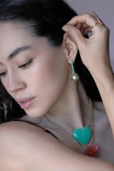 IRENE NEUWIRTH JEWELRY Peridot Chrysoberyl Tropical Flower Earrings | Thumbnail 2 IRENE NEUWIRTH JEWELRY Peridot Chrysoberyl Tropical Flower Earrings | Thumbnail 2