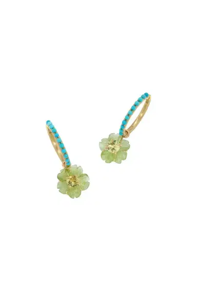 IRENE NEUWIRTH JEWELRY Peridot Chrysoberyl Tropical Flower Earrings | Thumbnail 1 IRENE NEUWIRTH JEWELRY Peridot Chrysoberyl Tropical Flower Earrings | Thumbnail 1
