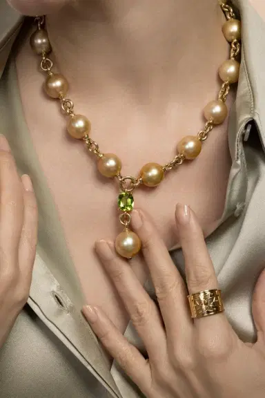 VERDURA Peridot Tsavorite Garnet Pearl Y Necklace | Thumbnail 2 VERDURA Peridot Tsavorite Garnet Pearl Y Necklace | Thumbnail 2