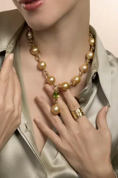 VERDURA Peridot Tsavorite Garnet Pearl Y Necklace | Thumbnail 3 VERDURA Peridot Tsavorite Garnet Pearl Y Necklace | Thumbnail 3