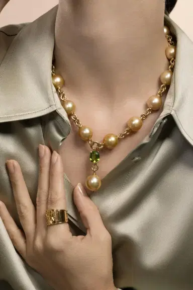 VERDURA Peridot Tsavorite Garnet Pearl Y Necklace | Thumbnail 4 VERDURA Peridot Tsavorite Garnet Pearl Y Necklace | Thumbnail 4
