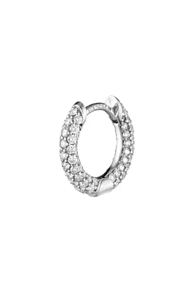 Foundrae Petite Pave Chubby Hoop Earring | Thumbnail 1 Foundrae Petite Pave Chubby Hoop Earring | Thumbnail 1