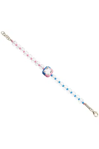Bea Bongiasca Pink and Blue B Square Beaded Bracelet | Thumbnail 1 Bea Bongiasca Pink and Blue B Square Beaded Bracelet | Thumbnail 1