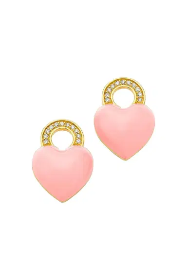BUDDHA MAMA Pink Enamel Heart Earring Charms | Thumbnail 1 BUDDHA MAMA Pink Enamel Heart Earring Charms | Thumbnail 1