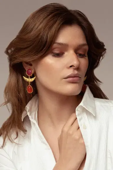 Sylvia Toledano Pink Jasper Cornaline Earrings | Thumbnail 2 Sylvia Toledano Pink Jasper Cornaline Earrings | Thumbnail 2