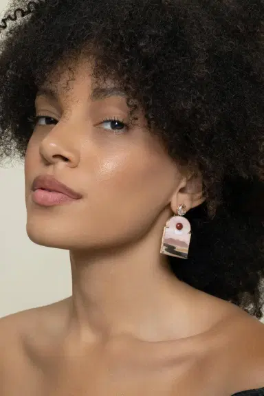 Silvia Furmanovich Pink Opal Alabaster Sky Print Window Earrings | Thumbnail 2 Silvia Furmanovich Pink Opal Alabaster Sky Print Window Earrings | Thumbnail 2