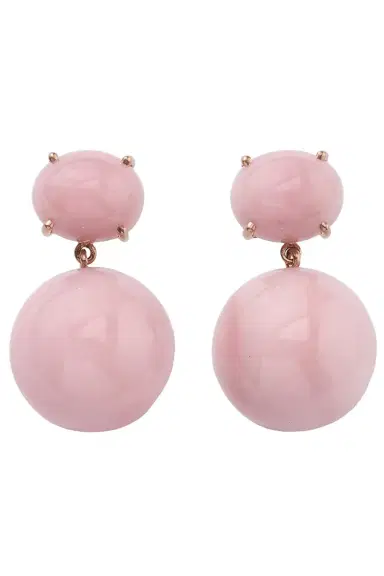 IRENE NEUWIRTH JEWELRY Pink Opal Gumball Drop Earrings | Thumbnail 1 IRENE NEUWIRTH JEWELRY Pink Opal Gumball Drop Earrings | Thumbnail 1