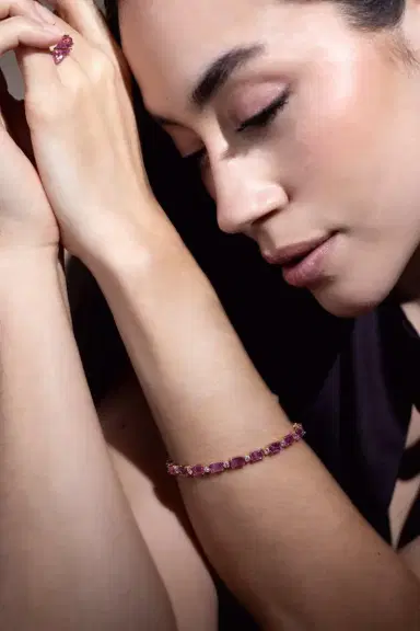 Bayco Pink Sapphire Diamond Bracelet | Thumbnail 4 Bayco Pink Sapphire Diamond Bracelet | Thumbnail 4