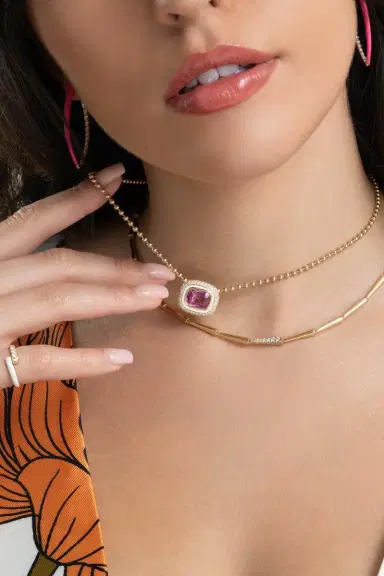 Melissa Kaye Pink Sapphire Lenox Pendant Necklace | Thumbnail 2 Melissa Kaye Pink Sapphire Lenox Pendant Necklace | Thumbnail 2