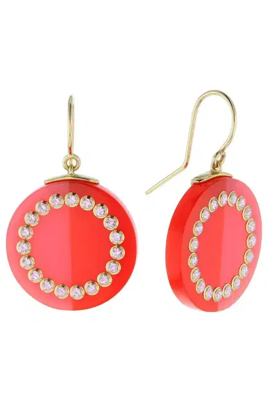 MARK DAVIS Pink Sapphire Red Bakelite Earrings | Thumbnail 1 MARK DAVIS Pink Sapphire Red Bakelite Earrings | Thumbnail 1