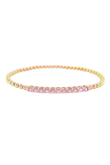 LISA NIK Pink Sapphire Stretch Beaded Bracelet | Thumbnail 1 LISA NIK Pink Sapphire Stretch Beaded Bracelet | Thumbnail 1