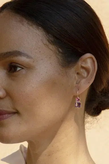 LIZZIE FORTUNATO FINE Pink Topaz and Amethyst Pastille Earrings | Thumbnail 2 LIZZIE FORTUNATO FINE Pink Topaz and Amethyst Pastille Earrings | Thumbnail 2