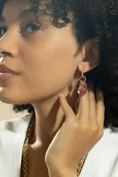 LEIGH MAXWELL Pink Tourmaline Gemmy Drop Earrings | Thumbnail 2 LEIGH MAXWELL Pink Tourmaline Gemmy Drop Earrings | Thumbnail 2