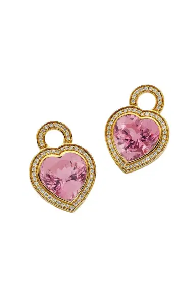 BUDDHA MAMA Pink Tourmaline Heart Earring Charms | Thumbnail 1 BUDDHA MAMA Pink Tourmaline Heart Earring Charms | Thumbnail 1