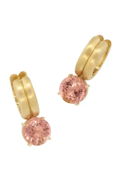 IRENE NEUWIRTH JEWELRY Pink Tourmaline Heroic Double Huggie Earrings | Thumbnail 1 IRENE NEUWIRTH JEWELRY Pink Tourmaline Heroic Double Huggie Earrings | Thumbnail 1