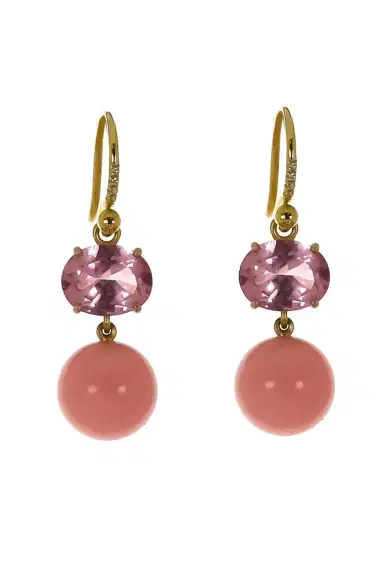 IRENE NEUWIRTH JEWELRY Pink Tourmaline Opal Gumball Earrings | Thumbnail 1 IRENE NEUWIRTH JEWELRY Pink Tourmaline Opal Gumball Earrings | Thumbnail 1