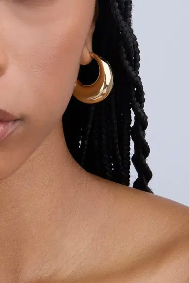 Jennifer Fisher Puffy Medium Hinged Hoop Earrings | Thumbnail 2 Jennifer Fisher Puffy Medium Hinged Hoop Earrings | Thumbnail 2