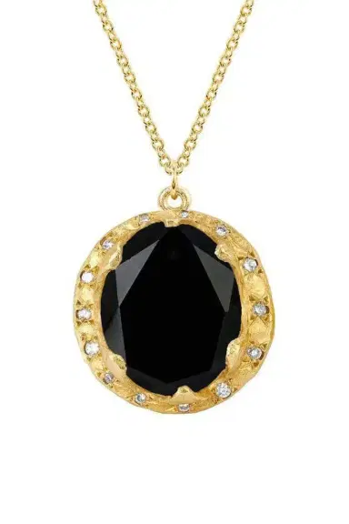 LOGAN HOLLOWELL Queen Oval Onyx Diamond Necklace | Thumbnail 1 LOGAN HOLLOWELL Queen Oval Onyx Diamond Necklace | Thumbnail 1