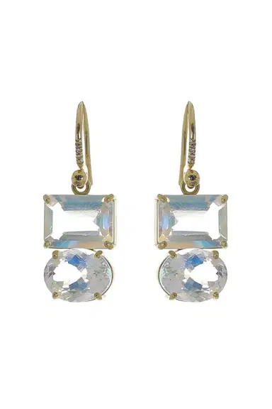IRENE NEUWIRTH JEWELRY Rainbow Moonstone Gemmy Gem Earrings | Thumbnail 1 IRENE NEUWIRTH JEWELRY Rainbow Moonstone Gemmy Gem Earrings | Thumbnail 1