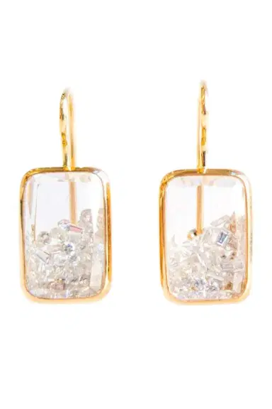 MORITZ GLIK Rectangle Drop Shaker Earring - Yellow Gold | Thumbnail 1 MORITZ GLIK Rectangle Drop Shaker Earring - Yellow Gold | Thumbnail 1
