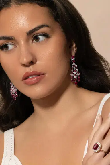FANTASIA by DESERIO Red Chandelier Earrings | Thumbnail 4 FANTASIA by DESERIO Red Chandelier Earrings | Thumbnail 4