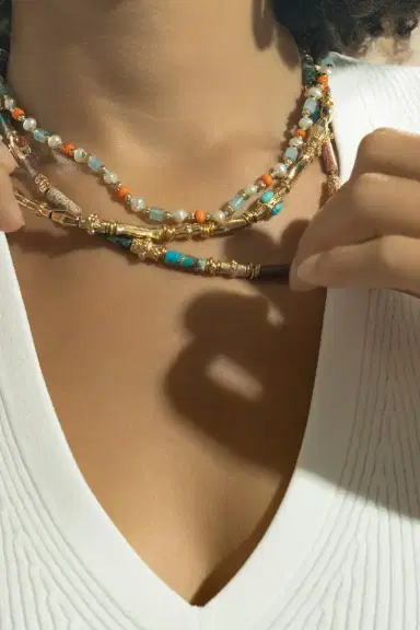 Gas Bijoux Red Jasper Turquoise Beaded Kali Necklace | Thumbnail 3 Gas Bijoux Red Jasper Turquoise Beaded Kali Necklace | Thumbnail 3
