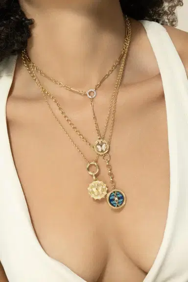 Foundrae Reverie - Ceramic Butterfly Medium Mixed Belcher Extension Necklace | Thumbnail 4 Foundrae Reverie - Ceramic Butterfly Medium Mixed Belcher Extension Necklace | Thumbnail 4