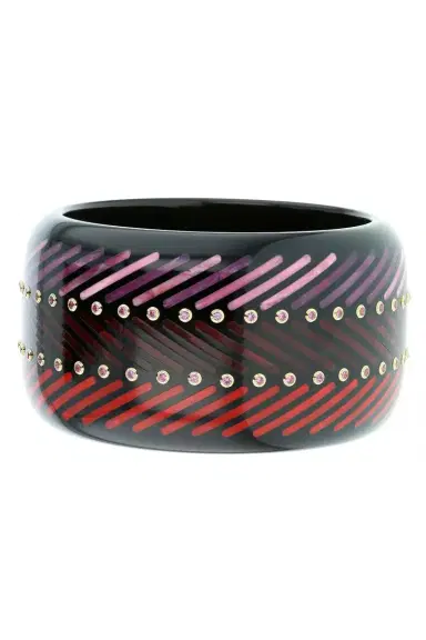MARK DAVIS Rhodolite Garnet Black Bakelite Bangle | Thumbnail 1 MARK DAVIS Rhodolite Garnet Black Bakelite Bangle | Thumbnail 1