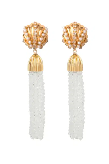BOUNKIT JEWELRY Rock Crystal Tassel Earrings | Thumbnail 1 BOUNKIT JEWELRY Rock Crystal Tassel Earrings | Thumbnail 1