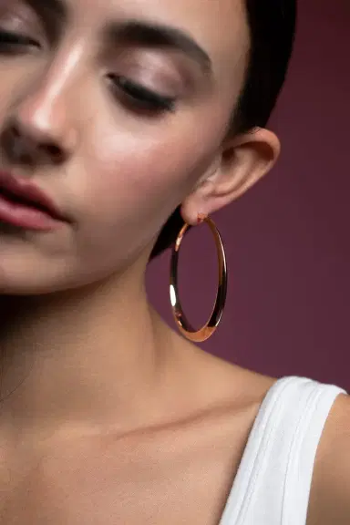 SIDNEY GARBER Rose Gold Crescent Hoops | Thumbnail 2 SIDNEY GARBER Rose Gold Crescent Hoops | Thumbnail 2