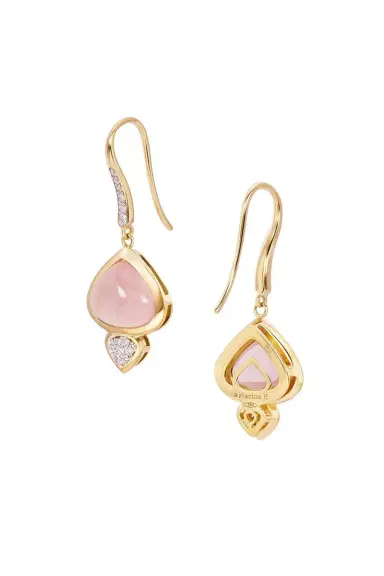 Marina B Rose Quartz Diamond Trisolina Drop Earrings | Thumbnail 5 Marina B Rose Quartz Diamond Trisolina Drop Earrings | Thumbnail 5