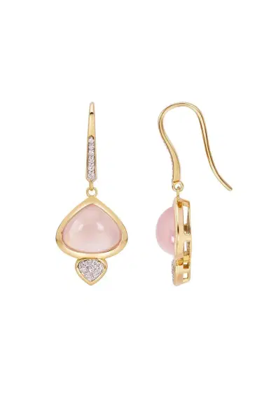 Marina B Rose Quartz Diamond Trisolina Drop Earrings | Thumbnail 6 Marina B Rose Quartz Diamond Trisolina Drop Earrings | Thumbnail 6