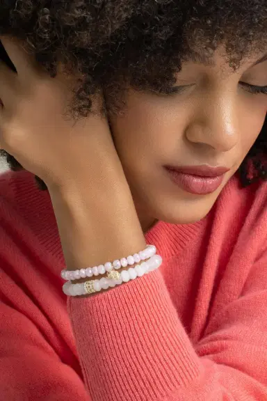 Sydney Evan Rose Quartz Rondelle Trio Beaded Bracelet | Thumbnail 3 Sydney Evan Rose Quartz Rondelle Trio Beaded Bracelet | Thumbnail 3
