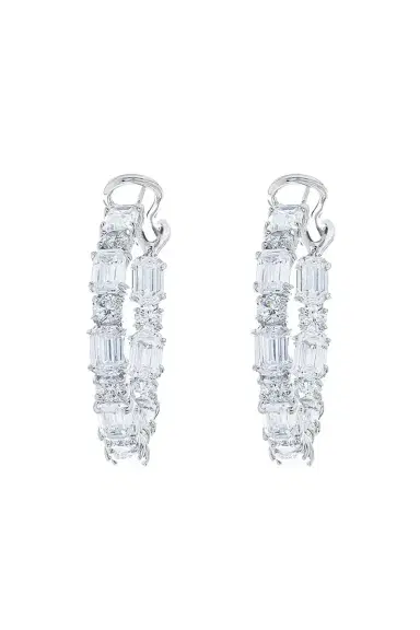 FANTASIA by DESERIO Round Hoop Earrings | Thumbnail 1 FANTASIA by DESERIO Round Hoop Earrings | Thumbnail 1