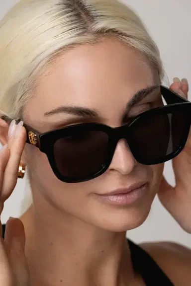 Gucci Round Logo Sunglasses - Black Grey | Thumbnail 2 Gucci Round Logo Sunglasses - Black Grey | Thumbnail 2