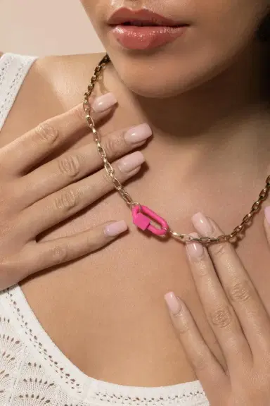 Marla Aaron Rubber Chubby Medium Lock - Flamingo | Thumbnail 2 Marla Aaron Rubber Chubby Medium Lock - Flamingo | Thumbnail 2