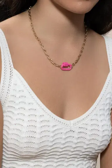 Marla Aaron Rubber Chubby Medium Lock - Flamingo | Thumbnail 3 Marla Aaron Rubber Chubby Medium Lock - Flamingo | Thumbnail 3