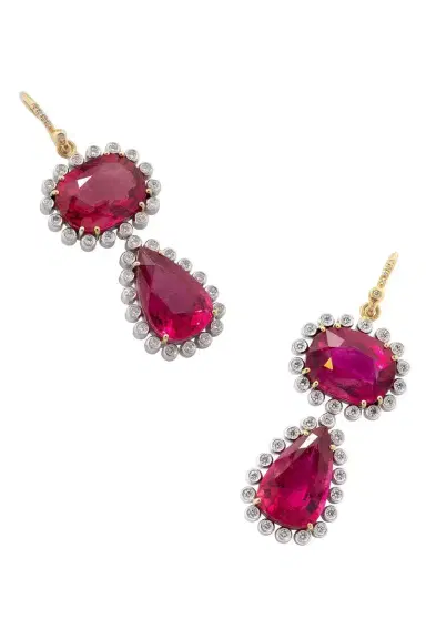 IRENE NEUWIRTH JEWELRY Rubellite Diamond Gemmy Gem Earrings | Thumbnail 1 IRENE NEUWIRTH JEWELRY Rubellite Diamond Gemmy Gem Earrings | Thumbnail 1