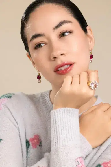 IRENE NEUWIRTH JEWELRY Rubellite Tourmaline Diamond Gemmy Gem Earrings | Thumbnail 4 IRENE NEUWIRTH JEWELRY Rubellite Tourmaline Diamond Gemmy Gem Earrings | Thumbnail 4