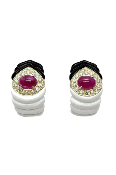 ANDREOLI Ruby Diamond Kogolong Earrings | Thumbnail 1 ANDREOLI Ruby Diamond Kogolong Earrings | Thumbnail 1