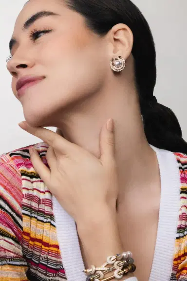 Ananya Ruby Pearl Round Chakra Earrings | Thumbnail 4 Ananya Ruby Pearl Round Chakra Earrings | Thumbnail 4