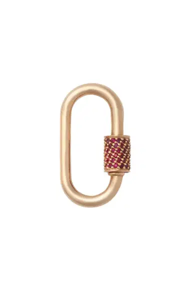 Marla Aaron Ruby Stoned Medium Lock | Thumbnail 1 Marla Aaron Ruby Stoned Medium Lock | Thumbnail 1